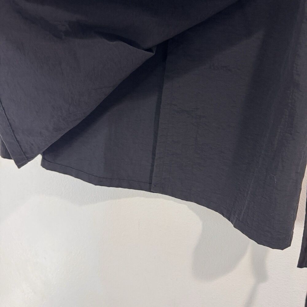Vintage Y2K Gish Mini Skirt 12 Black Asymmetrical Wrap Tie Nylon Windbreaker - Picture 3 of 7